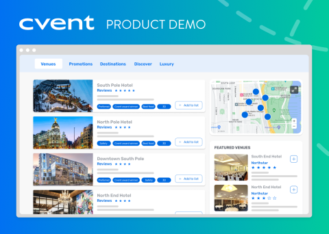 Navattic Demo Library – CSN for Venue showcasing a screenshot of a website with various hotels and their reviews.