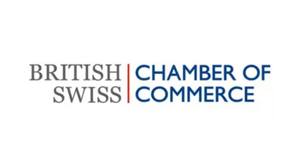 British Swiss Chamber of Commerce logo, showcasing its name in bold, blue font on a white background.