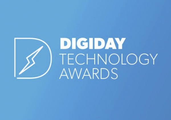 The Digiday Technology Awards logo features a blue background with a lightning bolt and text "Digiday Technology Awards."
