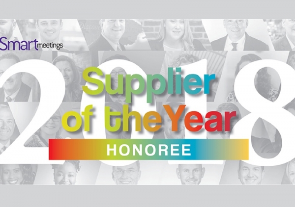2018 Supplier of the Year Honoree graphic with collage of smiling people