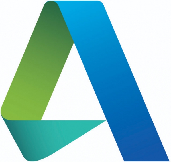 Autodesk logo icon, featuring a stylized "A" in blue, green, and teal, symbolizing creativity and innovation in design.