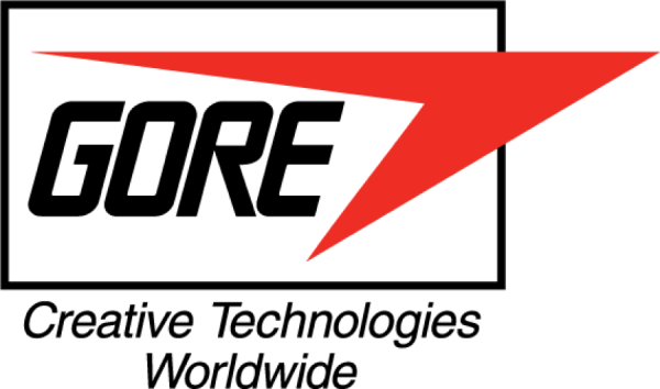 Gore & Associates logo featuring the company name, a red lightning bolt, and a tagline.