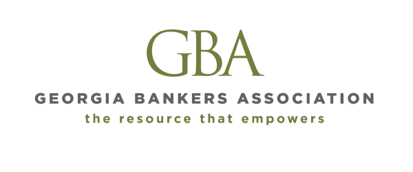 Georgia Bankers Association, the resource that empowers, on a black background with gold text.