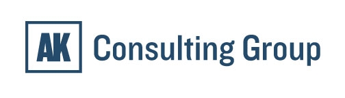 AK Consulting Group logo featuring the text AK in a blue square and the text Consulting Group in blue.
