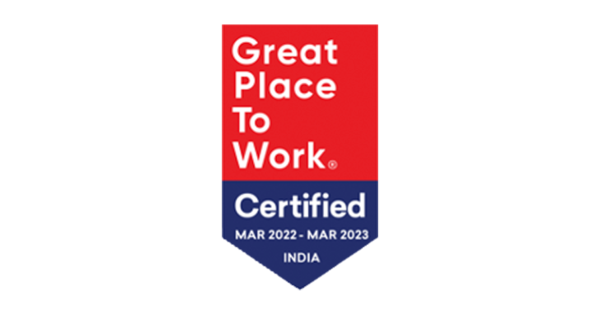 Great Place to Work India certified badge for March 2022 to March 2023.