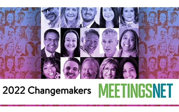 2022 Changemakers banner with pictures of people and Meetings Net logo in the bottom right corner