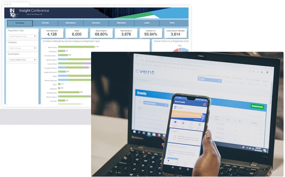 Virtual event solutions to capture and integrate data for event intelligence and analytics.