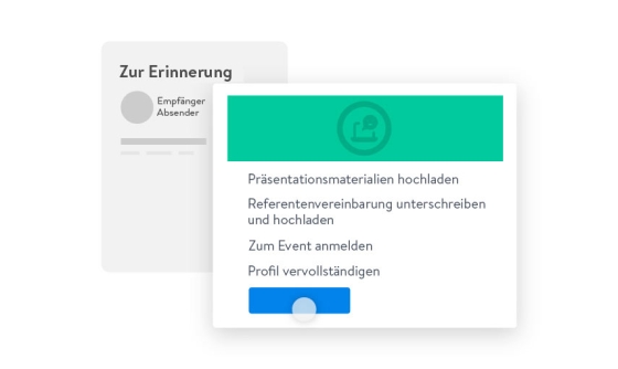 Speaker Resource Center: Send key notifications in German, ensuring speakers are well-prepared for events.