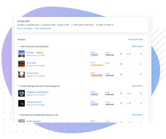 Vendor marketplace to track and manage your vendors on the Upwork Enterprise platform.