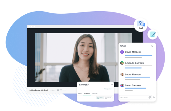 Maximize attendee engagement by adding a live Q&A session to your virtual event.