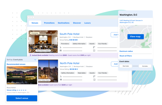 LP Graphic 1 showing the LP search page with results for Washington, D.C.