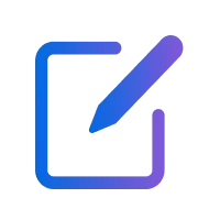 Pencil writing the letter C in blue on a black background with a purple and grey border.