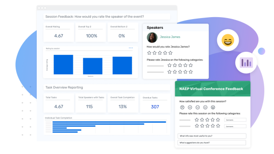 A screenshot of the feedback reports available in the NAEP Virtual Conference Platform.