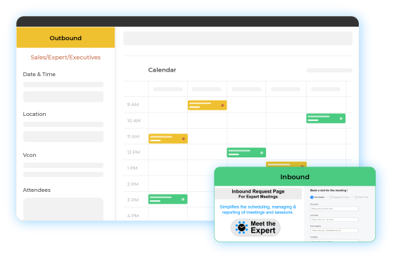Automated scheduling for outbound and inbound meetings in sales and marketing.