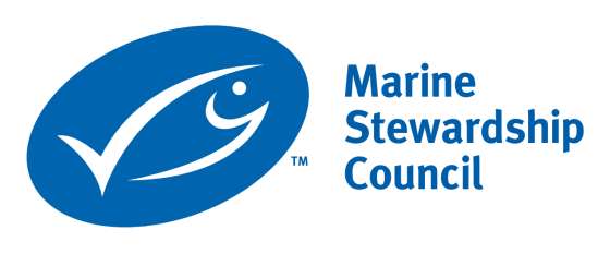 Marine Stewardship Council logo with a fish and the text "Marine Stewardship Council" in blue.