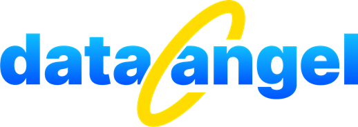 The DataAngel logo features a blue and yellow design with a circular emblem in the center.
