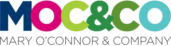 MOC&CO logo with Mary O'Connor & Company written underneath in black font