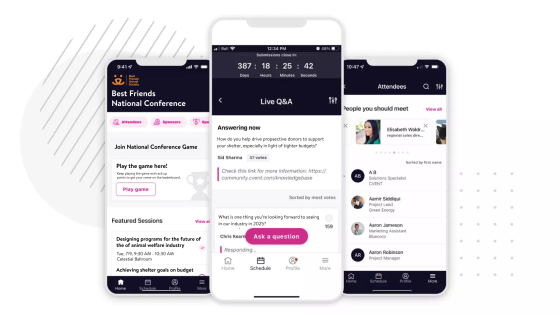 BFAS mobile app with Q&A, people you should meet, and conference game.