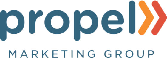 The Propel Marketing Group logo, featuring a blue, orange, and red color scheme on a white background.