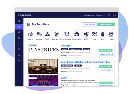 Vendor Marketplace page showing all of the available vendors to add to your project.