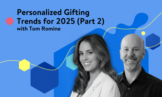 A poster of a man and woman smiling with the text "Personalized Gifting Trends for 2025 (Part 2)"