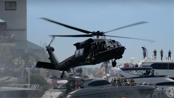 Helicopter over the Tampa ba