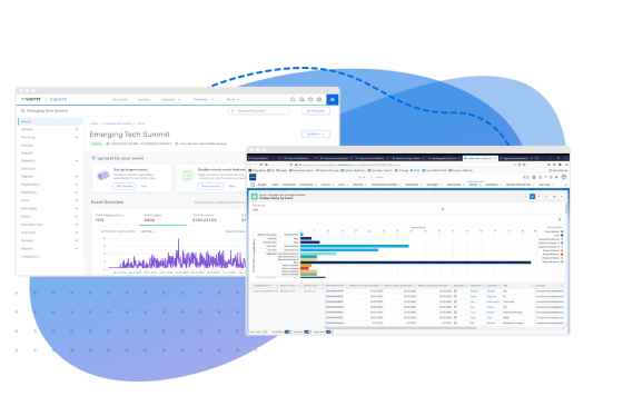 Salesforce integration mockup illustration Cvent