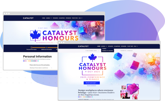 Catalyst registration site mockup