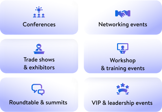 image with types of events written