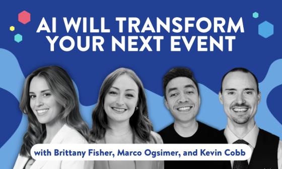 Guest host Brittany Fisher with Marco Ogsimer and Kevin Cobb from Augeo Marketing discussing how AI is reshaping event planning at Cvent CONNECT 2025, focusing on time-saving automation, enhanced collaboration, and personalized attendee experiences