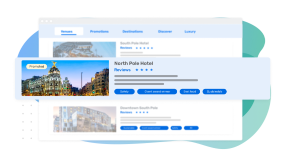 Illustration of a diamond plus ad being highlighted on a screen of results