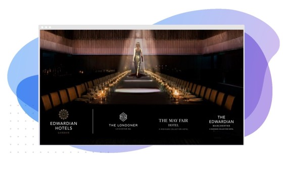 conference table with statute walking across it in spotlight