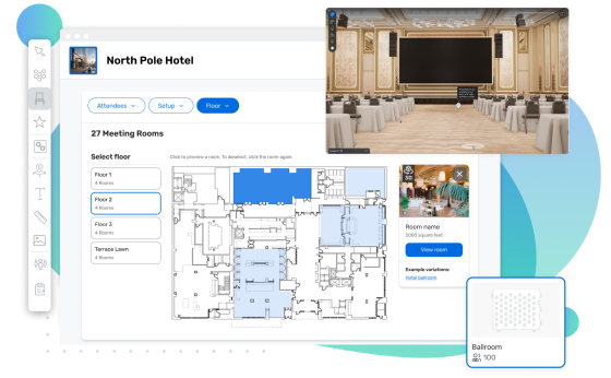 North pole hotel meeting rooms and details with 3d interactive map