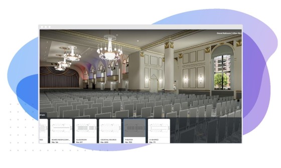 diagram of a ballroom with chairs