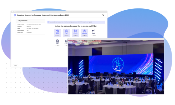 Reposite sourcing screen and image of a stage with screens