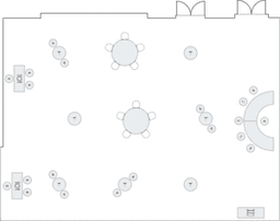 En mesitas de cóctel circulares