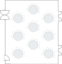 โต๊ะกลมแบบ Crescent (Cabaret)