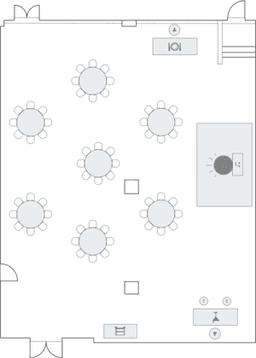 Mesas redondas de banquete