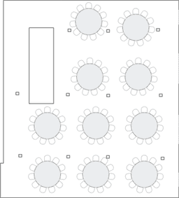 Mesas redondas de banquete