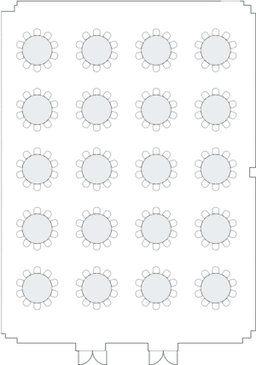 Mesas redondas de banquete