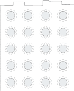 Mesas redondas de banquete