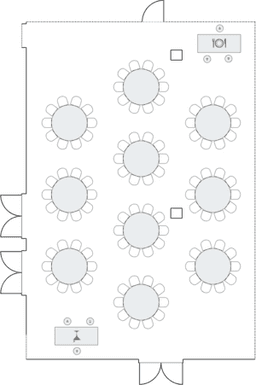 Mesas redondas de banquete