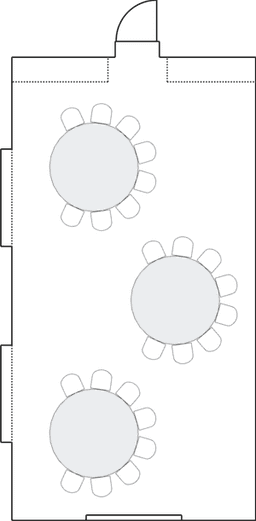 โต๊ะกลมแบบ Crescent (Cabaret)