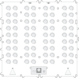 Круглые столы, расставленные полукругом