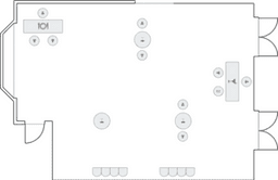 En mesitas de cóctel circulares