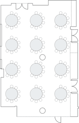 โต๊ะกลมแบบ Crescent (Cabaret)