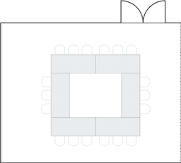 Keskeltä tyhjä pöytäryhmä