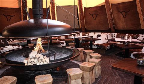 Dinner at La Vacca tipi tent at 1,630 metres