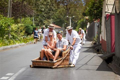 Paseo en trineo de mimbre