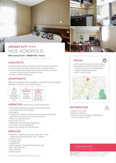 Appart'City Classic Nice Acropolis en Agradable, FR